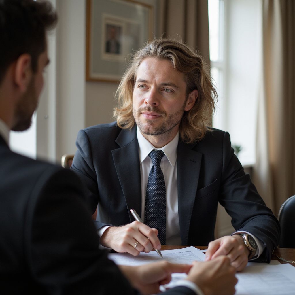 Abogado en consulta con cliente